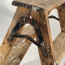 画像6: 1900-20's “Shabby Chic” German Wooden Stepladder (6)