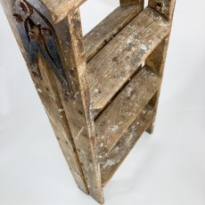 画像9: 1900-20's “Shabby Chic” German Wooden Stepladder (9)