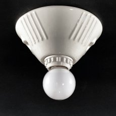 画像1: 1930's Art Deco Porcelain Bare Bulb Light  【Dead-Stock】 (1)