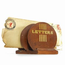 画像1: =LETTERS=　 1930's【ART DECO】Wooden Letter Holder (1)