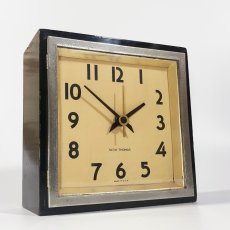 画像2: 1930's ★Art-Deco★ Square Wood Clock 【Wall /Table /Shelf 】 (2)