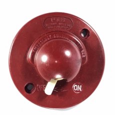 画像2: 1920-30's   ★ Art Deco ★  “ROUND” Bakelite Switch  【Wine Red】 (2)