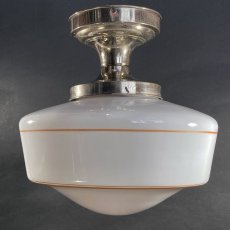 画像2: ☆BIG!!☆  1920's Art Deco "Milk Glass" School House Ceiling Light  (2)