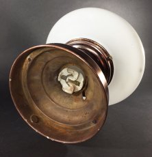 画像4:  1930's "Milk Glass" School House Ceiling Light  (4)