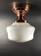 画像2:  1930's "Milk Glass" School House Ceiling Light  (2)