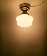 画像3:  1930's "Milk Glass" School House Ceiling Light  (3)