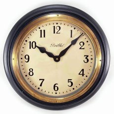 画像2: 1910's ☆BRILLIE☆   French Art Deco Wooden Wall Clock  【Gold×Black】 (2)