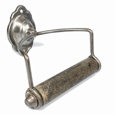 画像1:  1920's Solid Steel Frame Toilet Paper Holder (1)