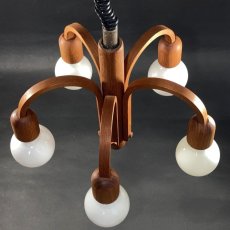 画像2: ☆レア・昇降式☆  1960's【DOMUS】German Wood Chandelier (2)