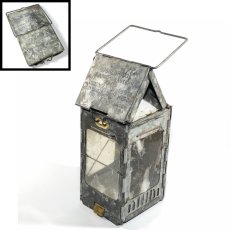 画像1: 1910-20's "Galvanized Steel" Folding Candle Lantern (1)