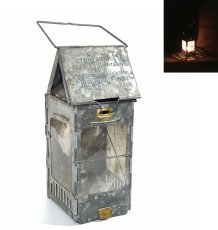 画像2: 1910-20's "Galvanized Steel" Folding Candle Lantern (2)