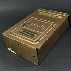 画像8: 1920-30's "CORBIN LOCK CO."  Brass Wall Mount Mail Box (8)