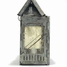 画像5: 1910-20's "Galvanized Steel" Folding Candle Lantern (5)