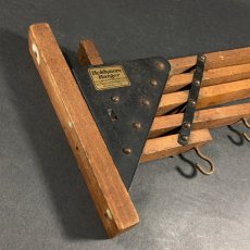 画像4: 1920-30's "Holds more Hanger" Wood＆STEEL Folding Hanger (4)