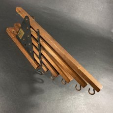 画像6: 1920-30's "Holds more Hanger" Wood＆STEEL Folding Hanger (6)