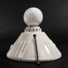 画像3: 1930's Art Deco Porcelain Bare Bulb Light (3)