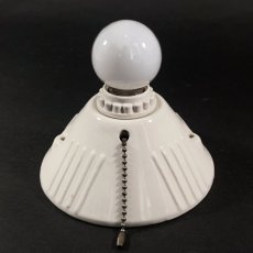 画像2: 1930's Art Deco Porcelain Bare Bulb Light (2)