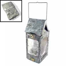 画像1: 1910-20's "Galvanized Steel" Folding Candle Lantern (1)