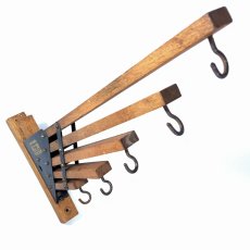 画像3: 1920-30's "Holds more Hanger" Wood＆STEEL Folding Hanger (3)