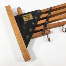 画像4: 1920-30's "Holds more Hanger" Wood＆STEEL Folding Hanger (4)