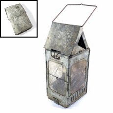 画像1: 1910-20's "Galvanized Steel" Folding Candle Lantern (1)