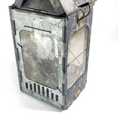 画像5: 1910-20's "Galvanized Steel" Folding Candle Lantern (5)