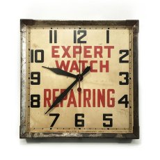 画像1: 1930-40's Advertising Wall Clock ★EXPERT WATCH REPAIRING★ (1)