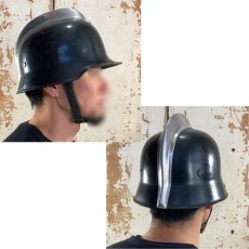 画像7: "Knight" Early-1950's German Fireman Helmet (7)