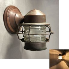 画像1: 1930-40's "Shabby" Caged Porch Lamp (1)