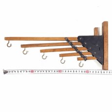 画像7: 1920-30's "Holds more Hanger" Wood＆STEEL Folding Hanger (7)