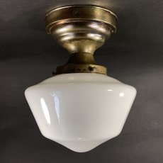 画像1:  1920-30's "Milk Glass" School House Ceiling Light  (1)