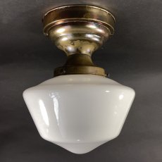 画像2:  1920-30's "Milk Glass" School House Ceiling Light  (2)