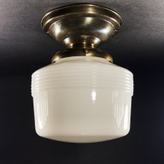 画像1: 1920's Art Deco "Milk Glass" Ceiling Light  (1)