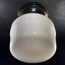 画像3: 1920's Art Deco "Milk Glass" Ceiling Light  (3)