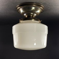 画像2: 1920's Art Deco "Milk Glass" Ceiling Light  (2)