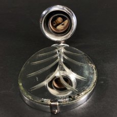 画像8: 1930's Nickel Plated Cast Brass  "Mirror" Candle Lamp【Art Deco】 (8)
