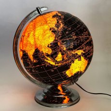 画像2: -✴︎Mint Condition✴︎-　 Early-1950's ★Black Ocean★ World Globe Lamp【12 inch】 (2)