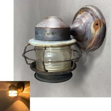 画像1: 1930-40's "Shabby" Caged Porch Lamp (1)