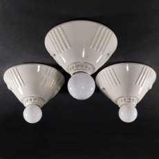 画像2: 1930's Art Deco Porcelain Bare Bulb Light　 ★超レア・３台セット★ (2)