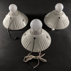 画像3: 1930's Art Deco Porcelain Bare Bulb Light　 ★超レア・３台セット★ (3)