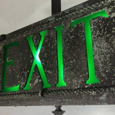 画像8: 1910-30's   “Double-Sided”Ceiling-Mounted Electric  【EXIT】Light Sign (8)