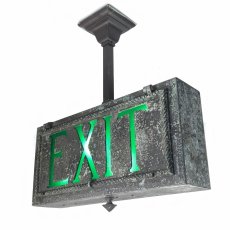 画像7: 1910-30's   “Double-Sided”Ceiling-Mounted Electric  【EXIT】Light Sign (7)