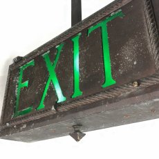 画像3: 1910-30's   “Double-Sided”Ceiling-Mounted Electric  【EXIT】Light Sign (3)