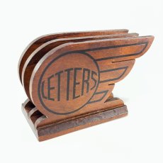 画像2: 1930's ART-DECO  ★LETTERS★  Wooden Letter Holder  (2)
