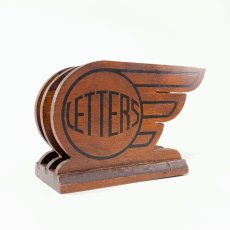 画像1: 1930's ART-DECO  ★LETTERS★  Wooden Letter Holder  (1)