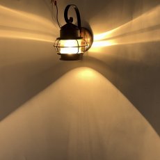 画像2: 1930's "Shabby" Caged Porch Lamp  (2)