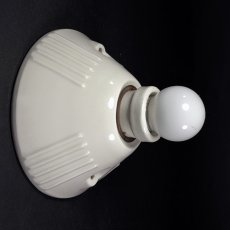 画像2: 1930's Art Deco Porcelain Bare Bulb Light (2)