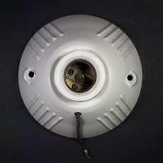画像5: 1930's Art Deco Porcelain Bare Bulb Light (5)