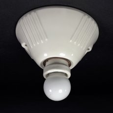 画像1: 1930's Art Deco Porcelain Bare Bulb Light (1)