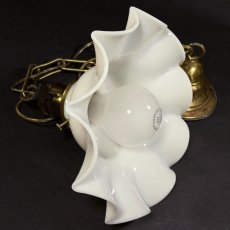 画像4: 1920-30's "Ruffled Milk Glass" Chain Pendant Lamp (4)